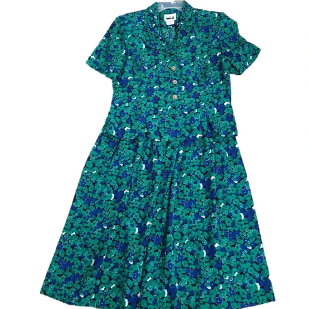 Vintage Leslie Fay Short Sleeve Two Piece Set